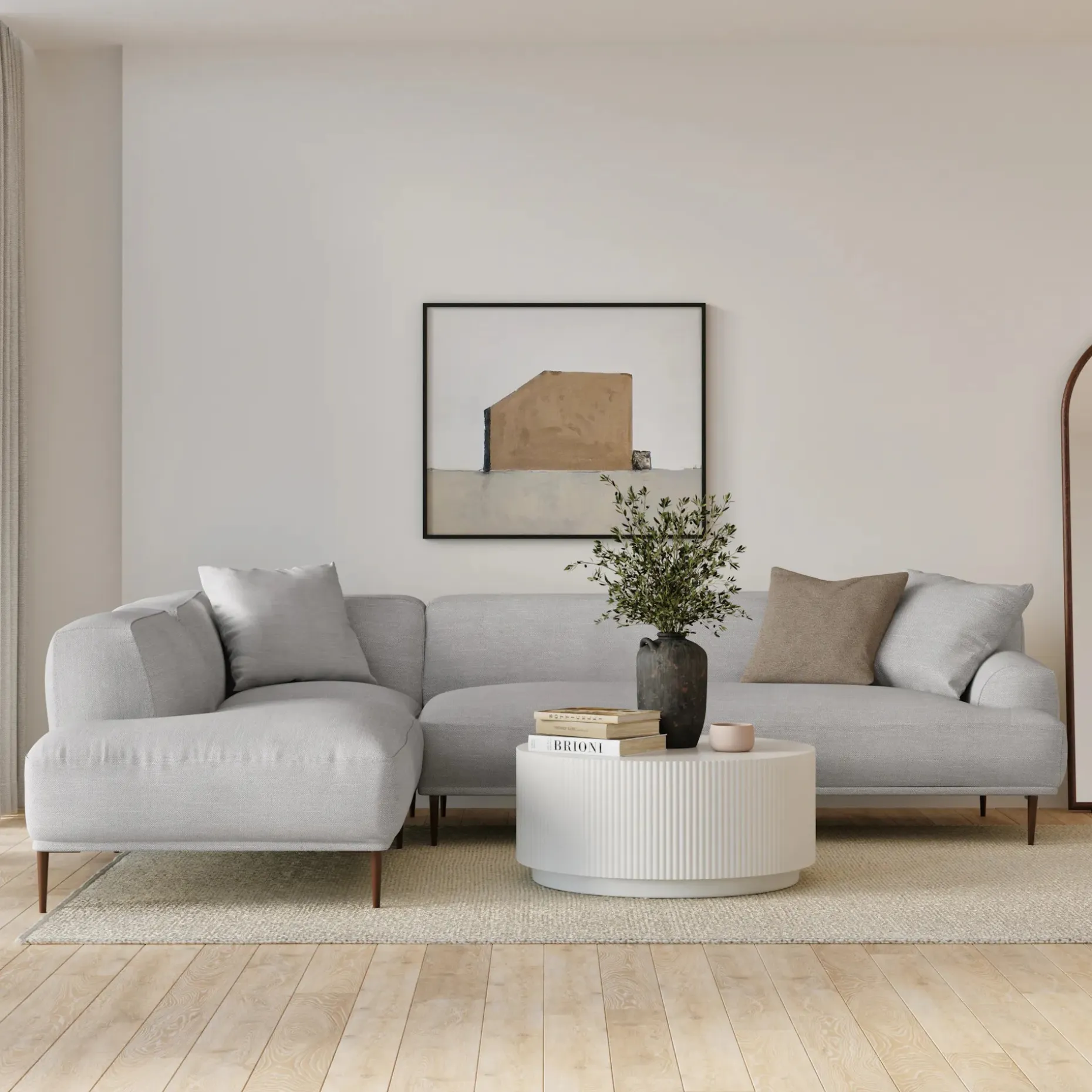 Abisko 113" Left L-Shaped Sectional - Welsh Gray