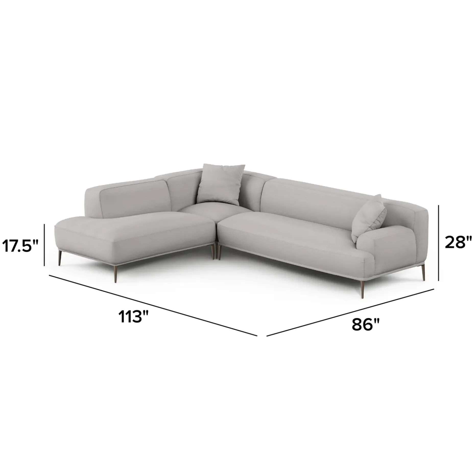 Abisko 113" Left L-Shaped Sectional - Welsh Gray