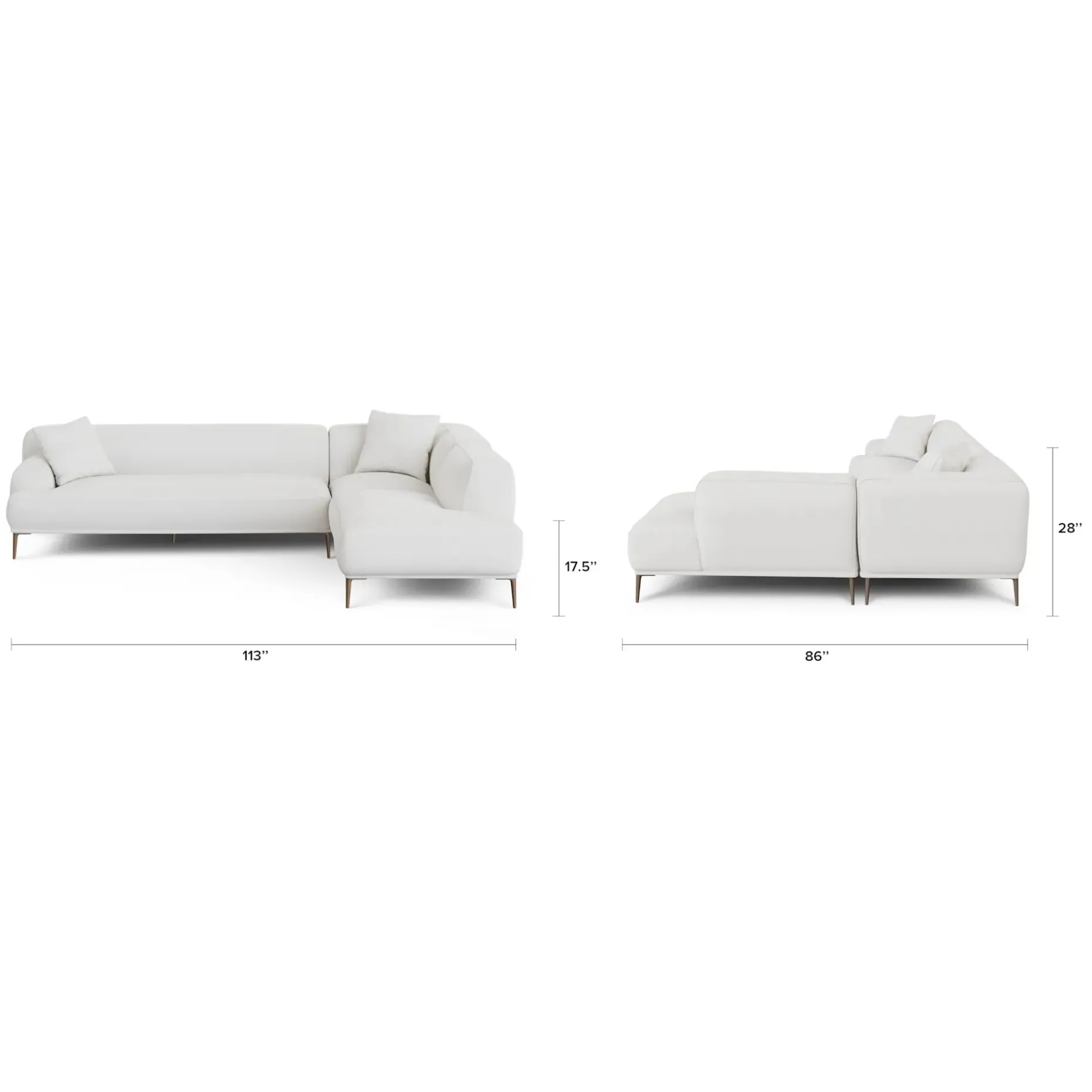 Abisko 113" Left L-Shaped Sectional - Quartz White