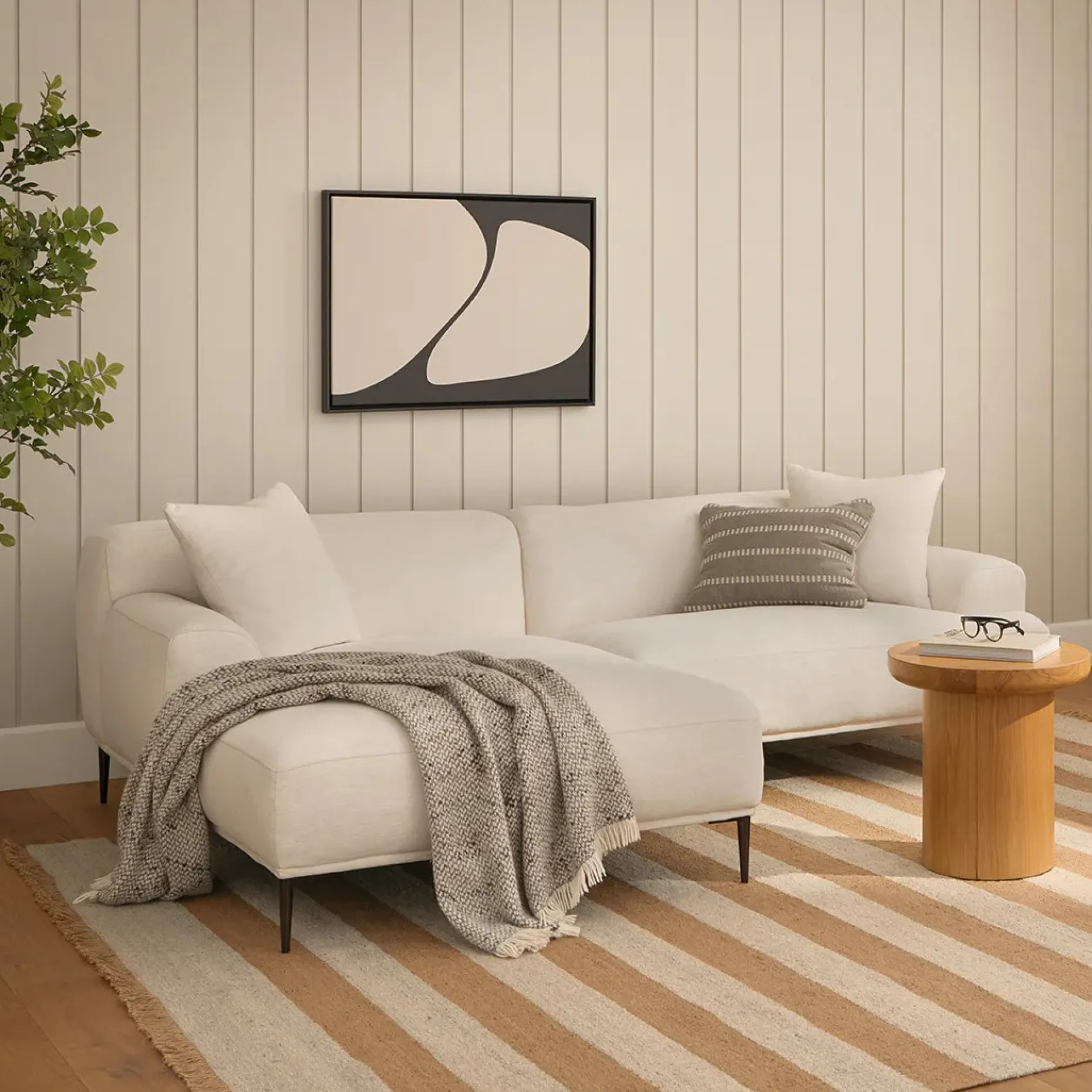Abisko 94.5" Left Sectional - Quartz White