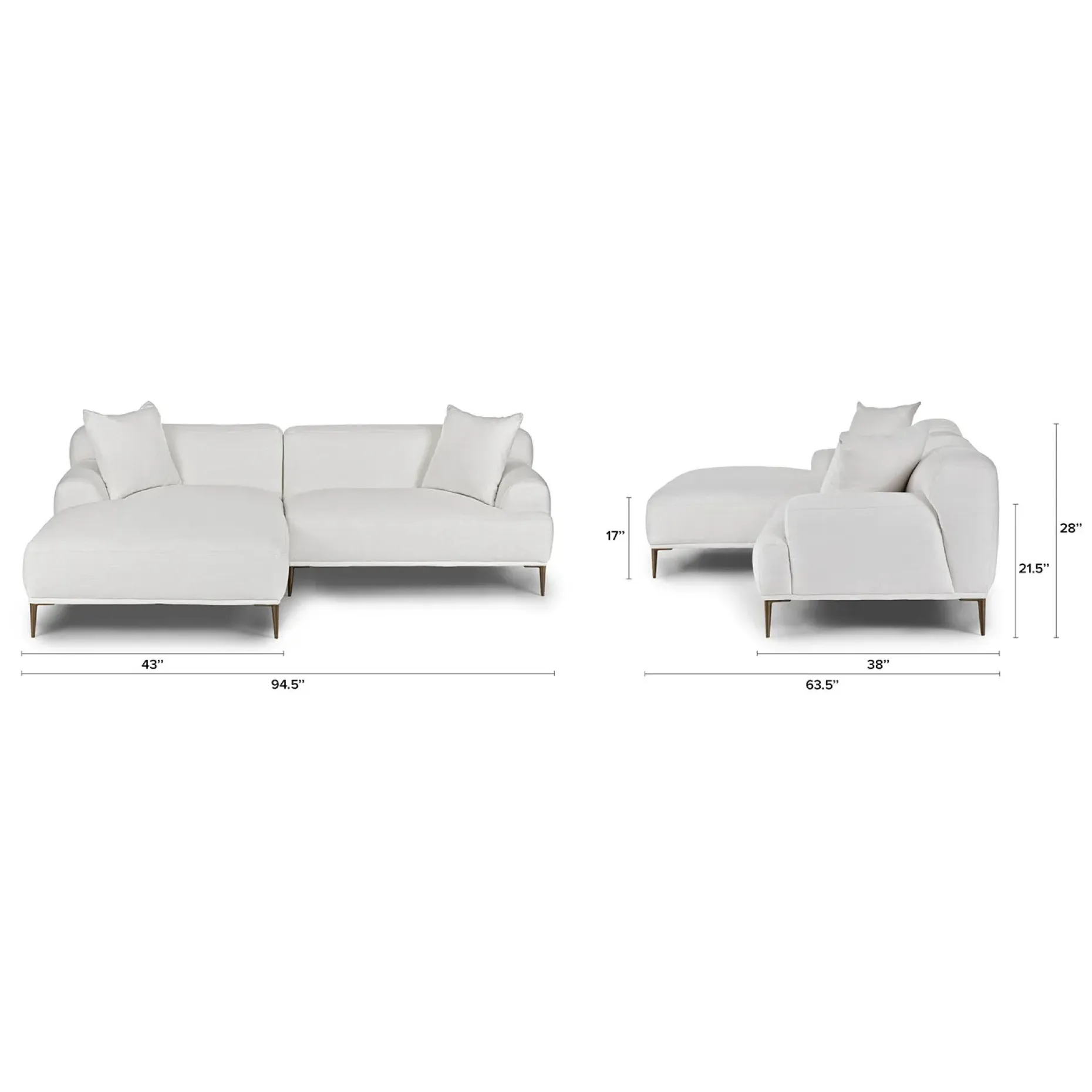 Abisko 94.5" Left Sectional - Quartz White