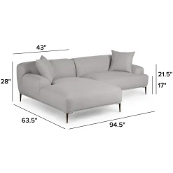 Abisko 94.5" Left Sectional - Welsh Gray