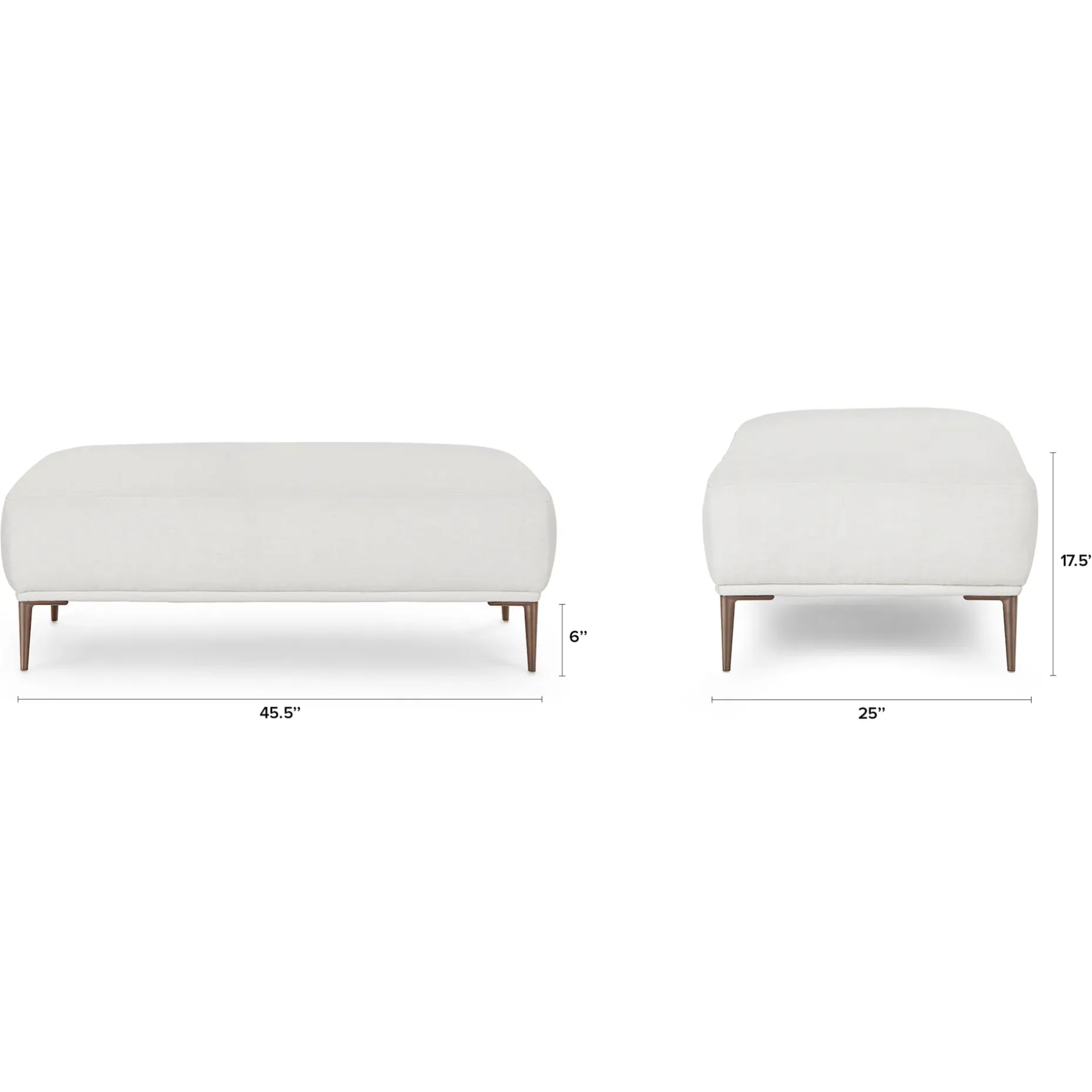 Abisko 45.5" Ottoman - Quartz White