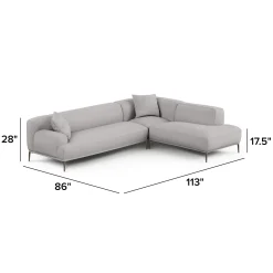 Abisko 113" Right L-Shaped Sectional - Welsh Gray