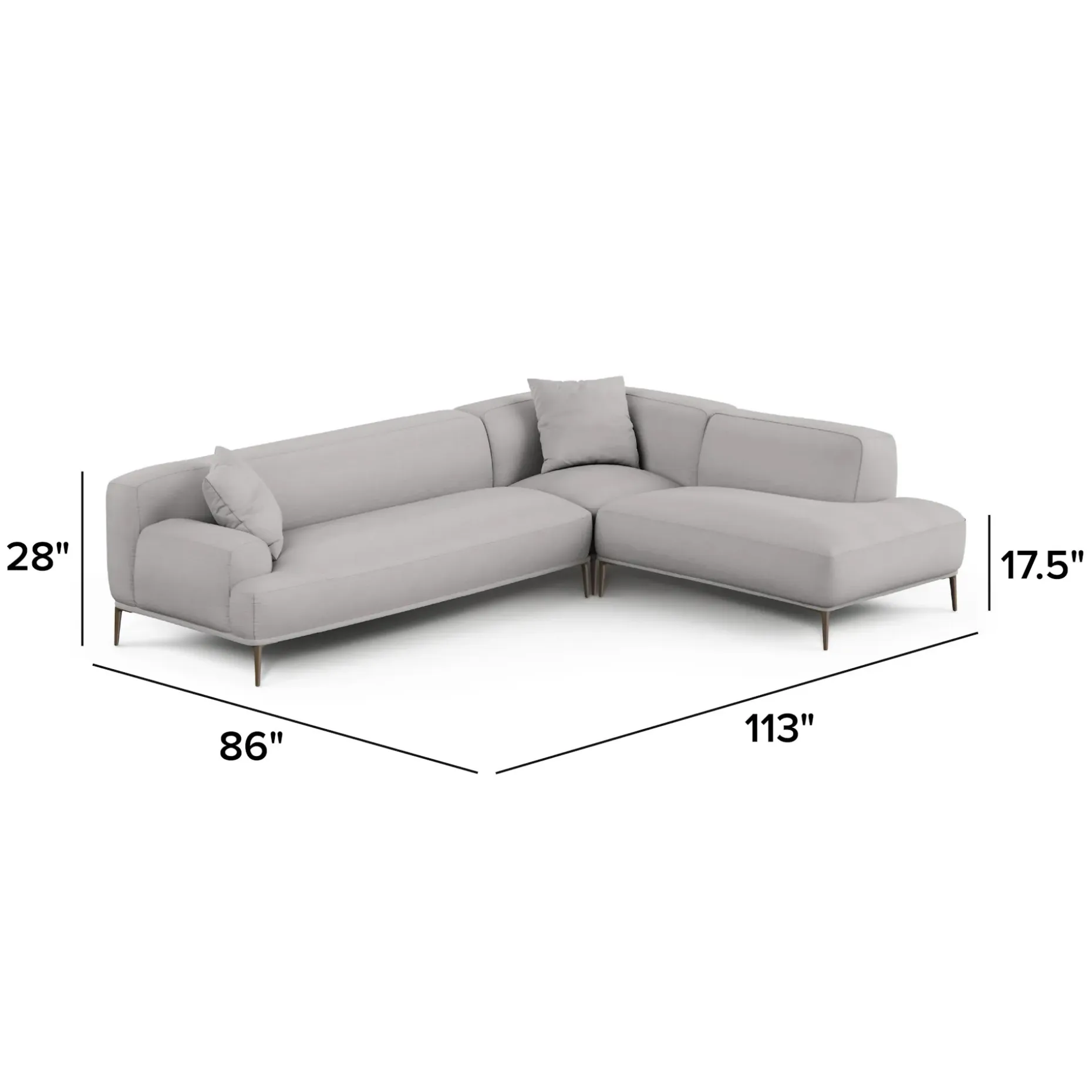 Abisko 113" Right L-Shaped Sectional - Welsh Gray