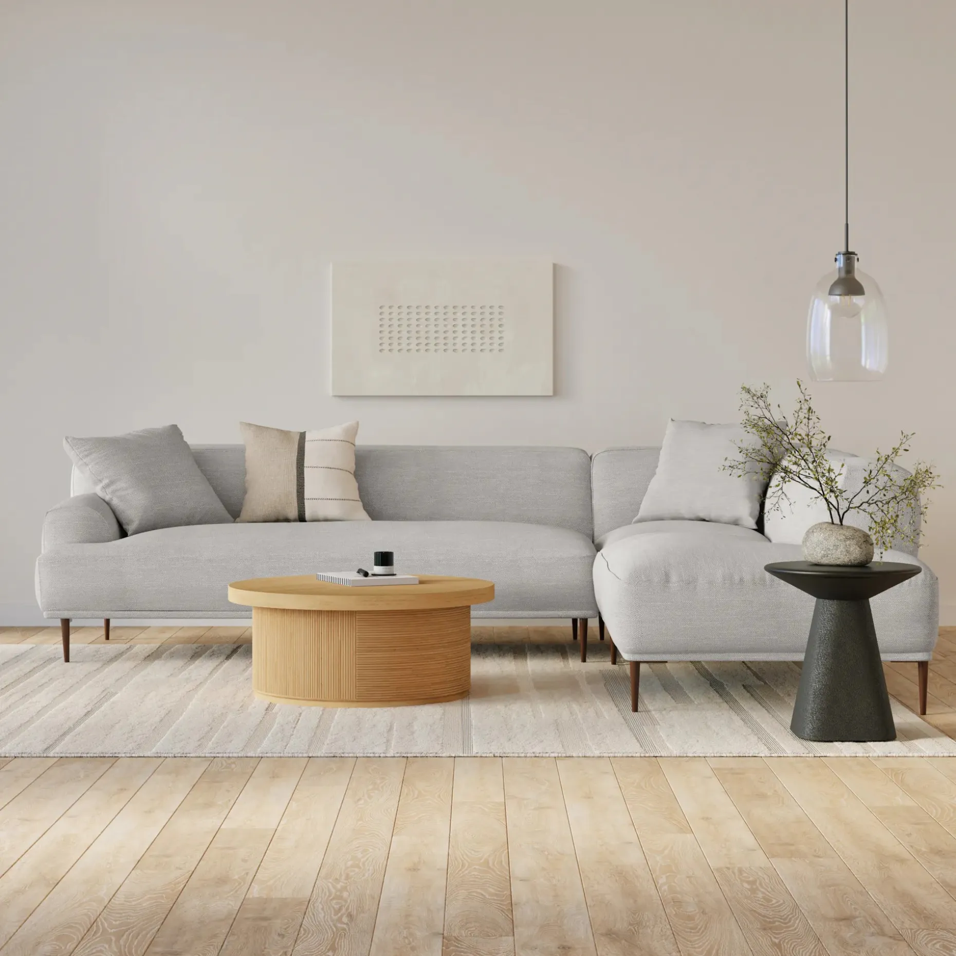 Abisko 113" Right L-Shaped Sectional - Welsh Gray
