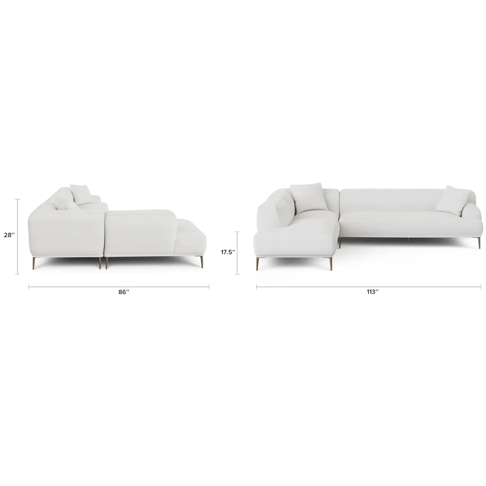 Abisko 113" Right L-Shaped Sectional - Quartz White