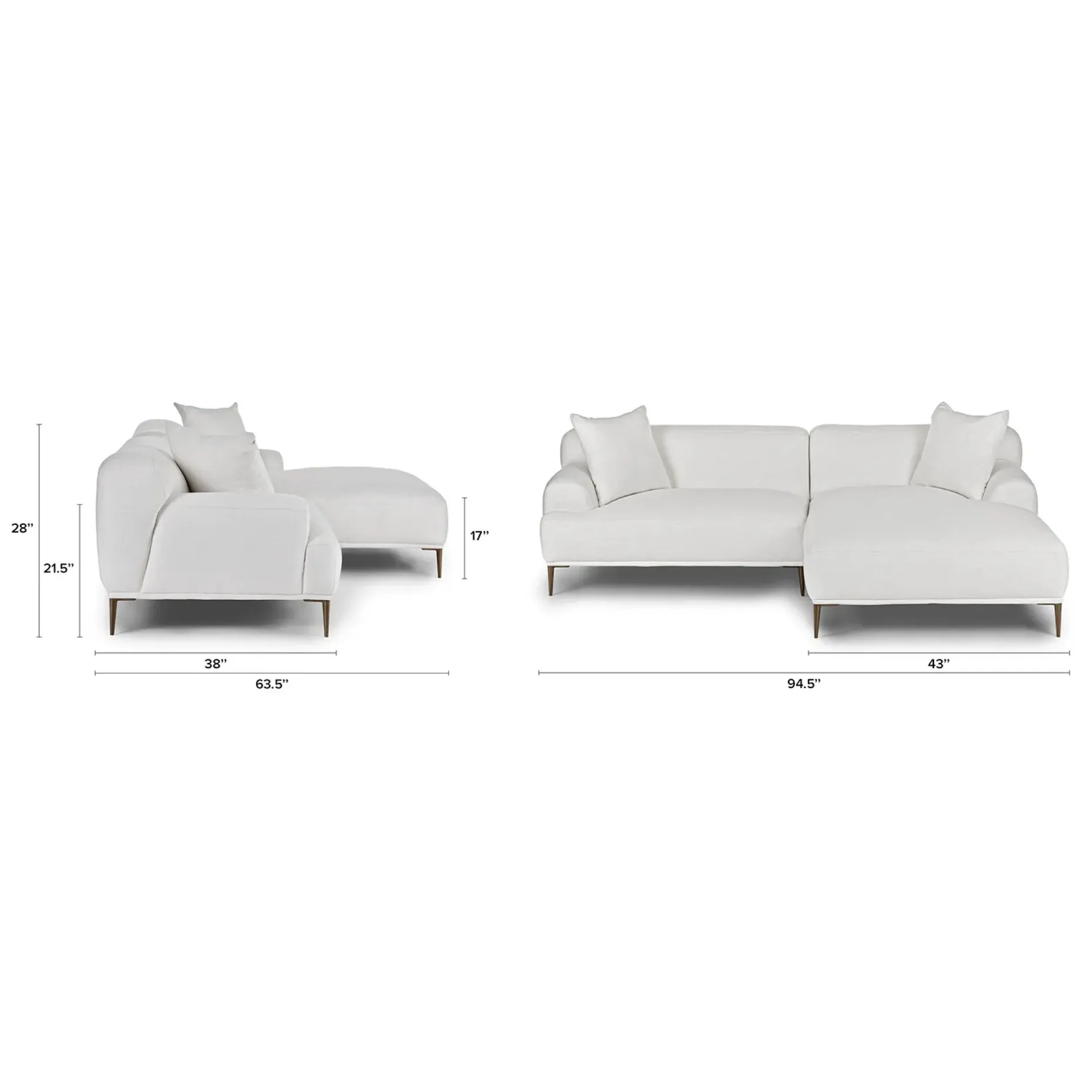 Abisko 94.5" Right Sectional - Quartz White