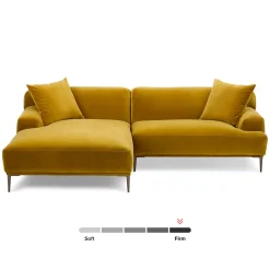 Abisko 94.5" Velvet Left Sectional - Plush Yarrow Gold