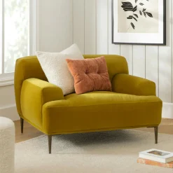 Abisko 42.5" Velvet Lounge Chair - Plush Yarrow Gold