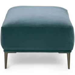 Abisko 45.5" Velvet Ottoman - Plush Pacific Blue