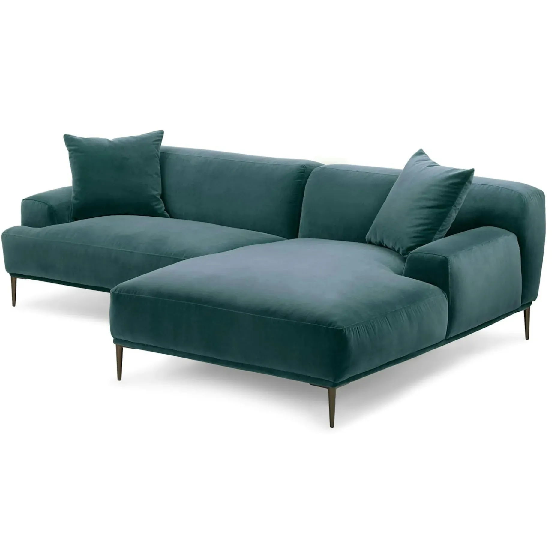 Abisko 94.5" Velvet Right Sectional - Plush Pacific Blue