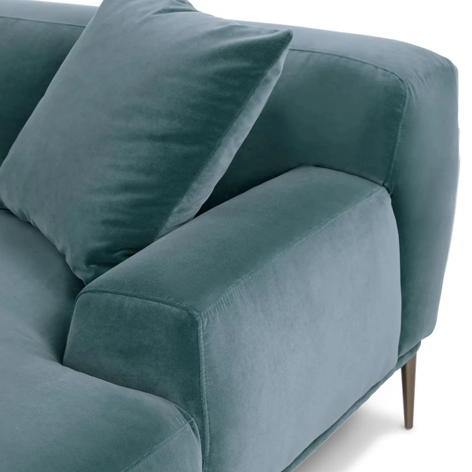 Abisko 94.5" Velvet Right Sectional - Plush Pacific Blue