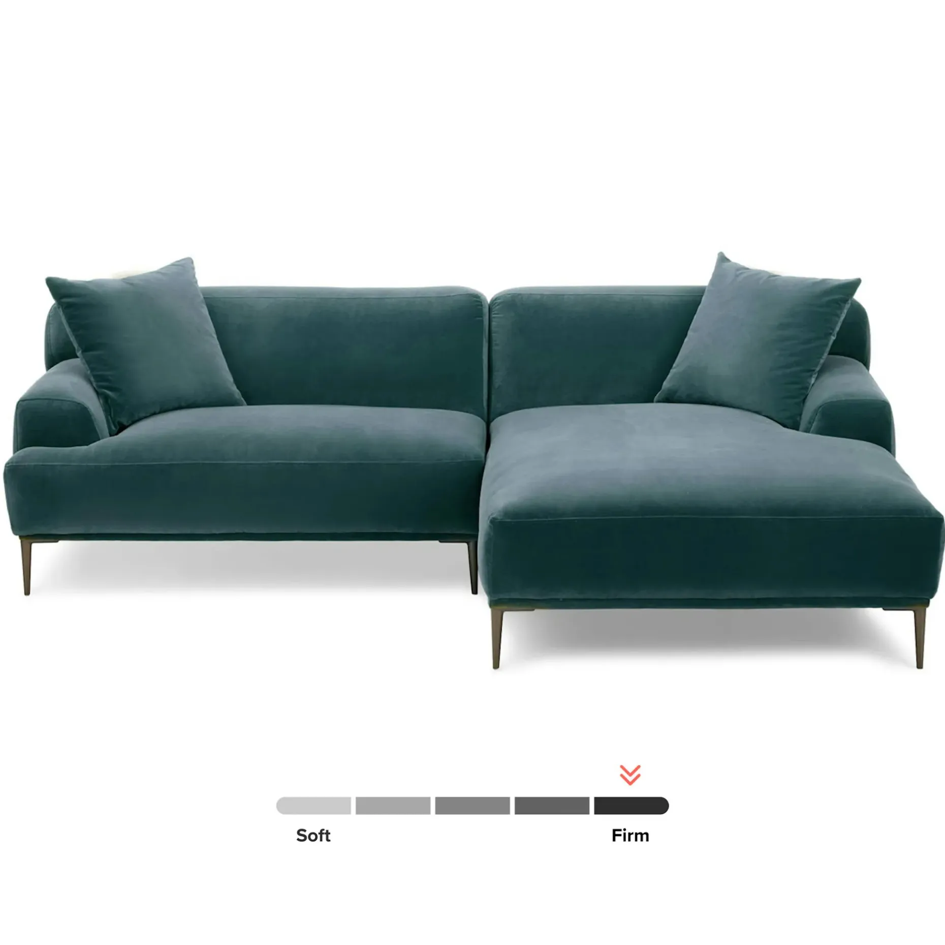 Abisko 94.5" Velvet Right Sectional - Plush Pacific Blue