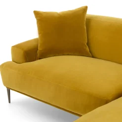 Abisko 94.5" Velvet Right Sectional - Plush Yarrow Gold