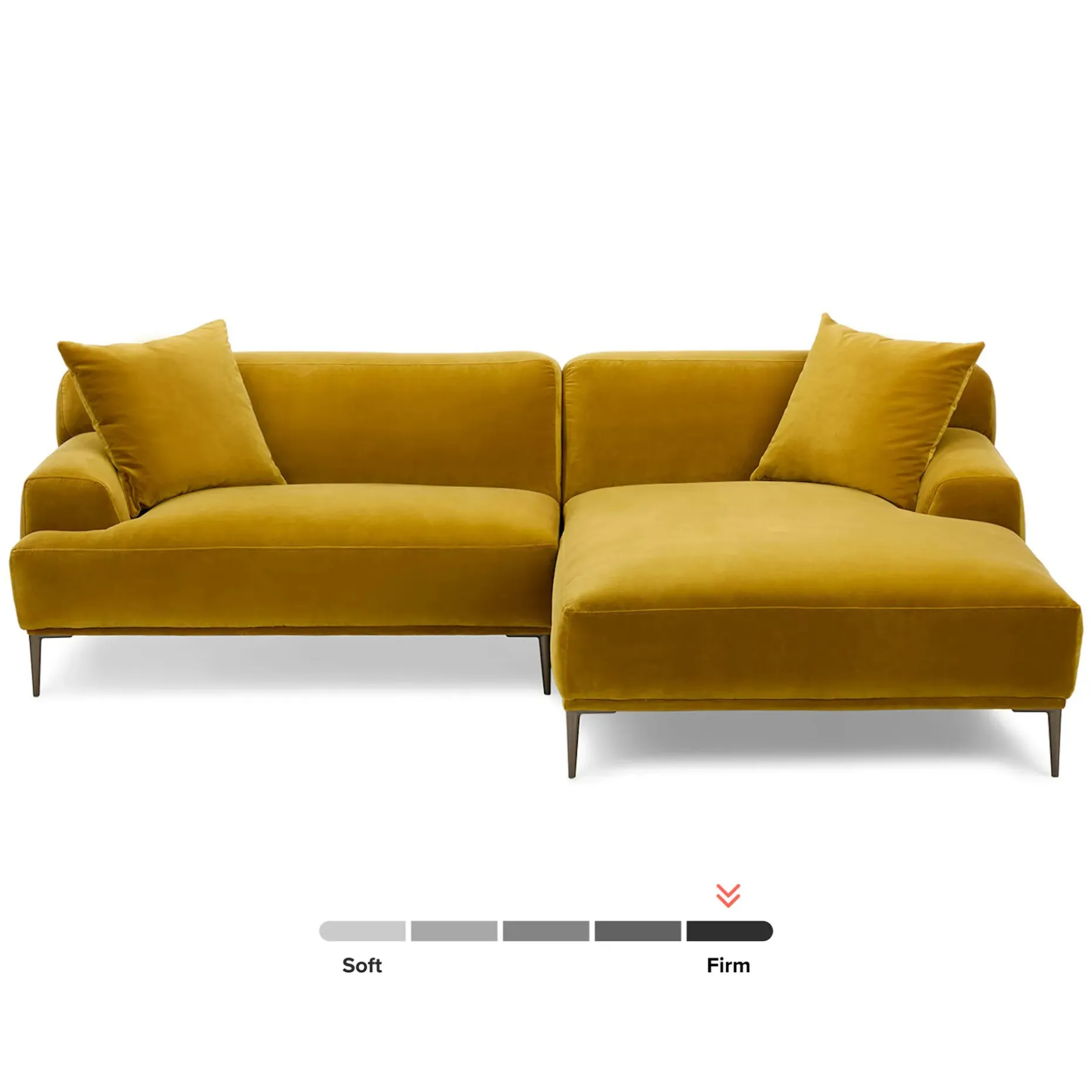 Abisko 94.5" Velvet Right Sectional - Plush Yarrow Gold