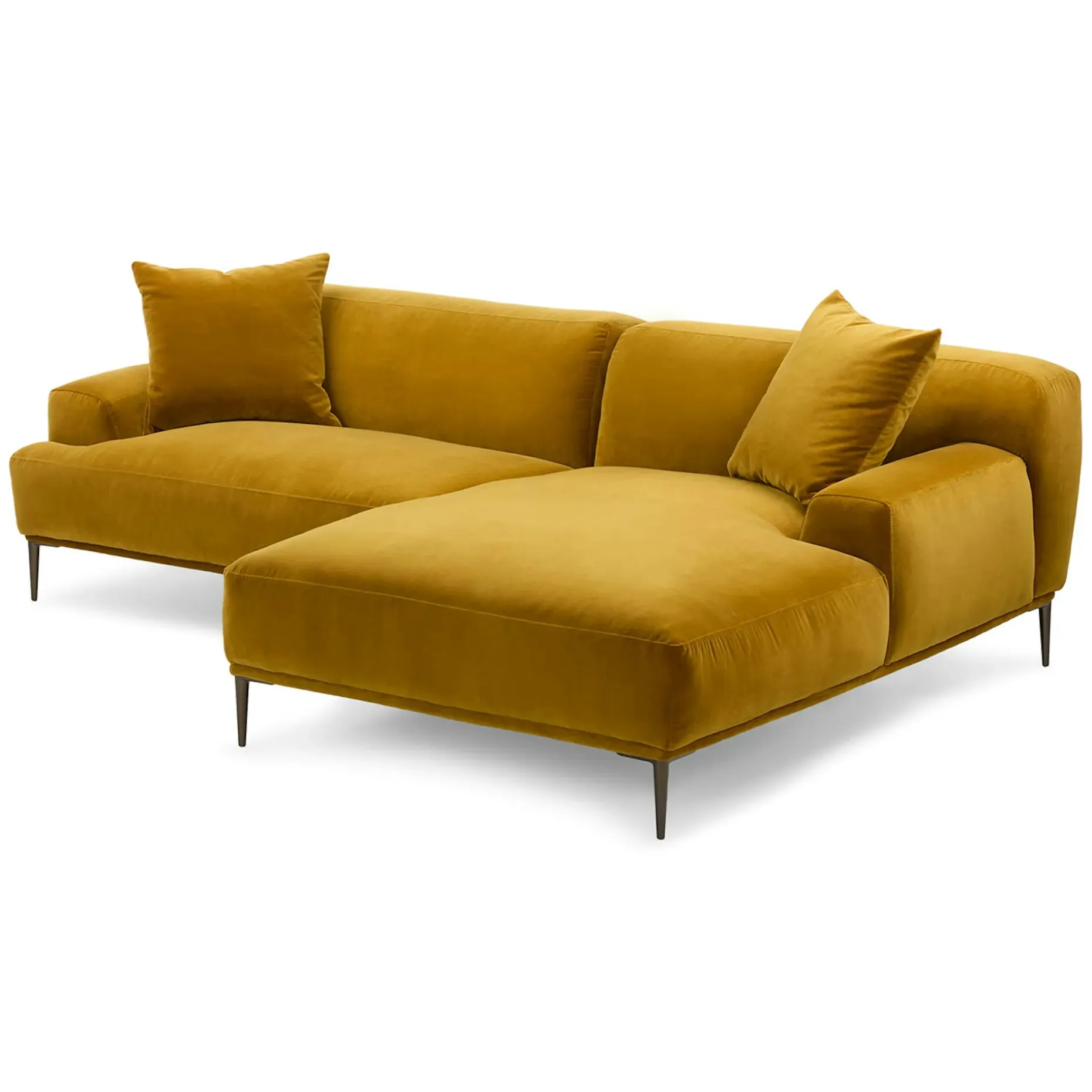 Abisko 94.5" Velvet Right Sectional - Plush Yarrow Gold