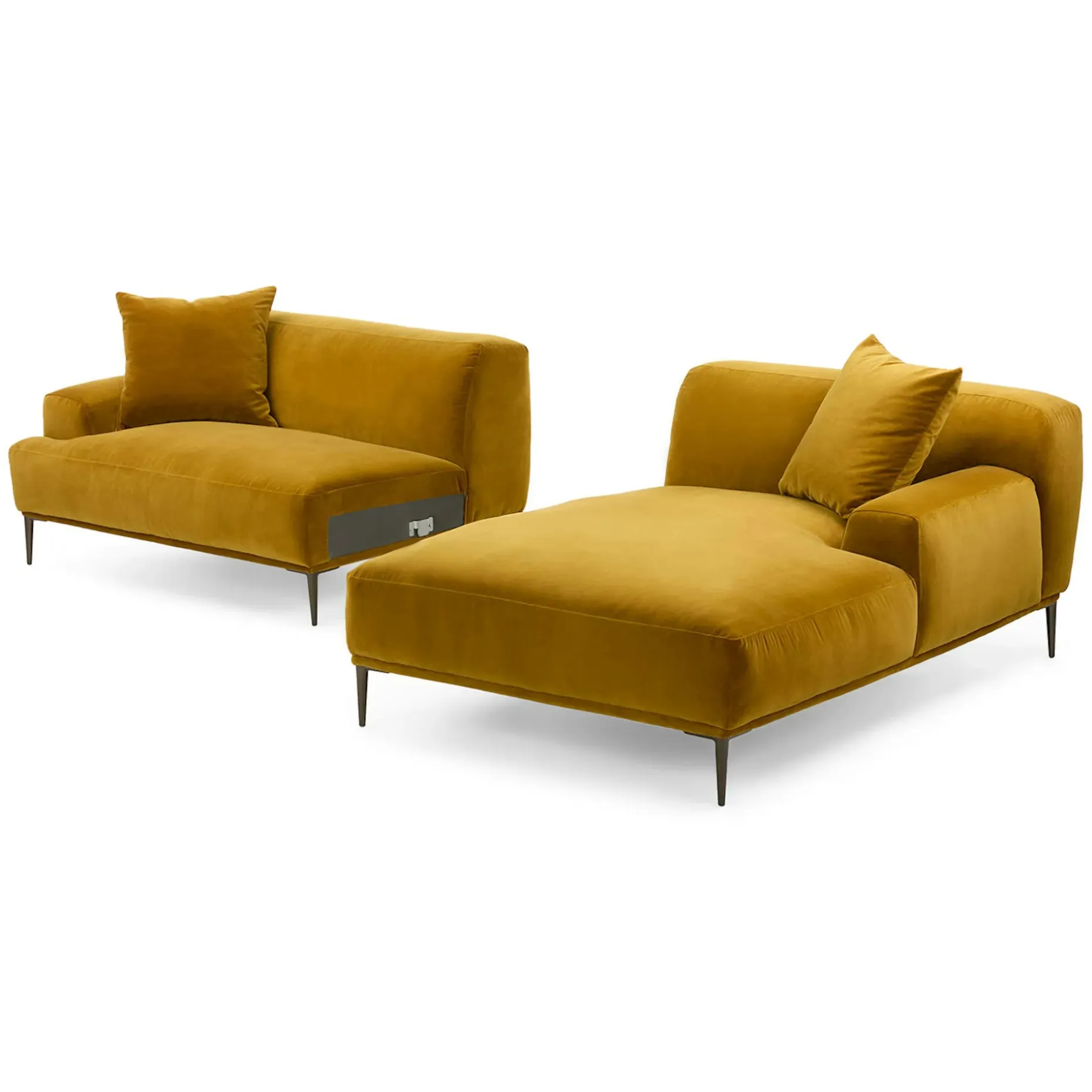 Abisko 94.5" Velvet Right Sectional - Plush Yarrow Gold