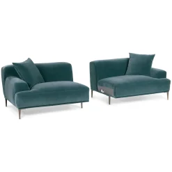 Abisko 91" Velvet Sofa - Plush Pacific Blue