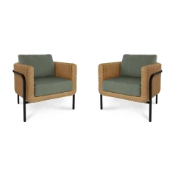 Aby 33" Outdoor Lounge Chair Set - Dravite Green