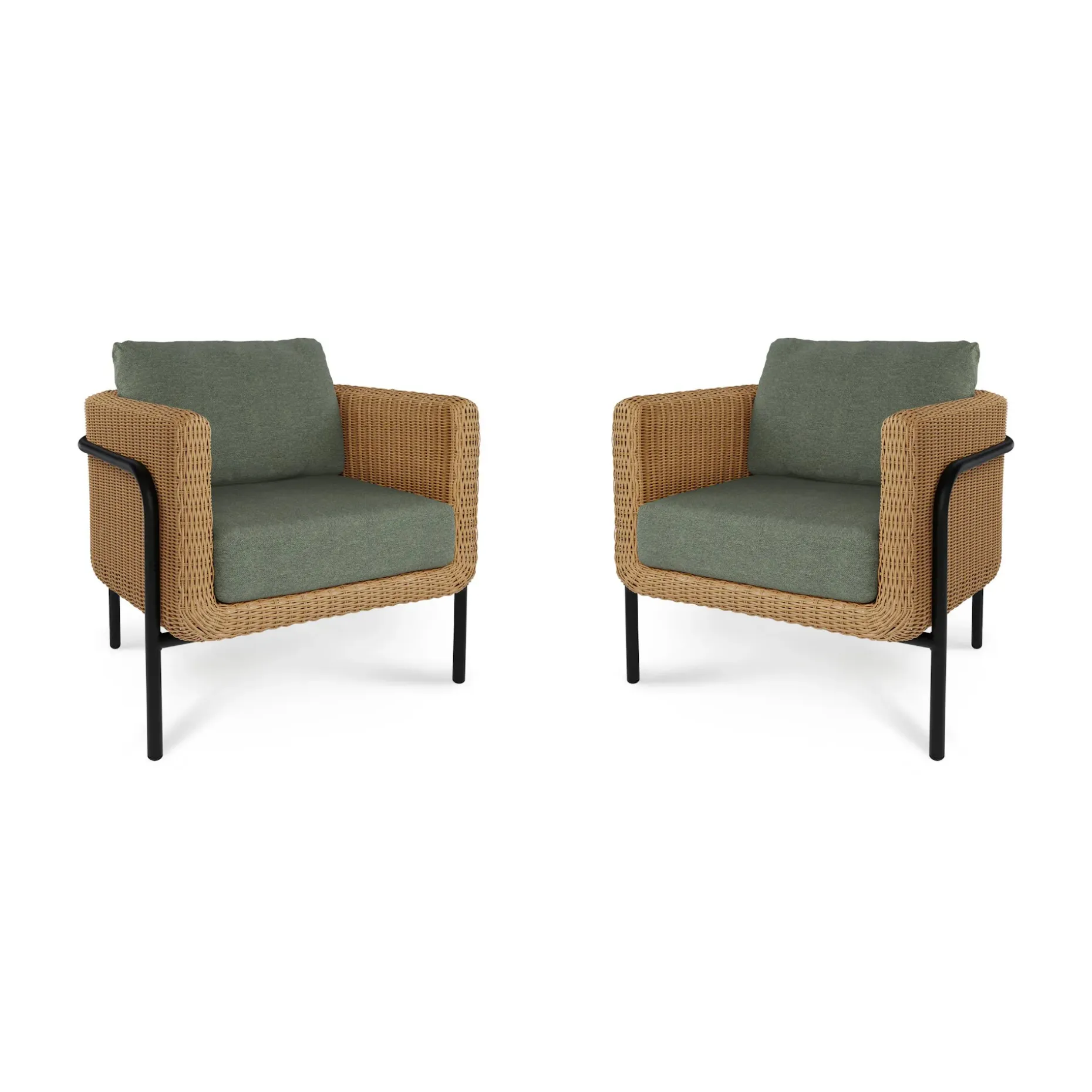 Aby 33" Outdoor Lounge Chair Set - Dravite Green