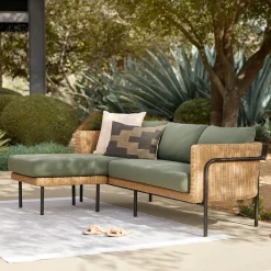 Aby 88" Outdoor Reversible Sectional - Dravite Green