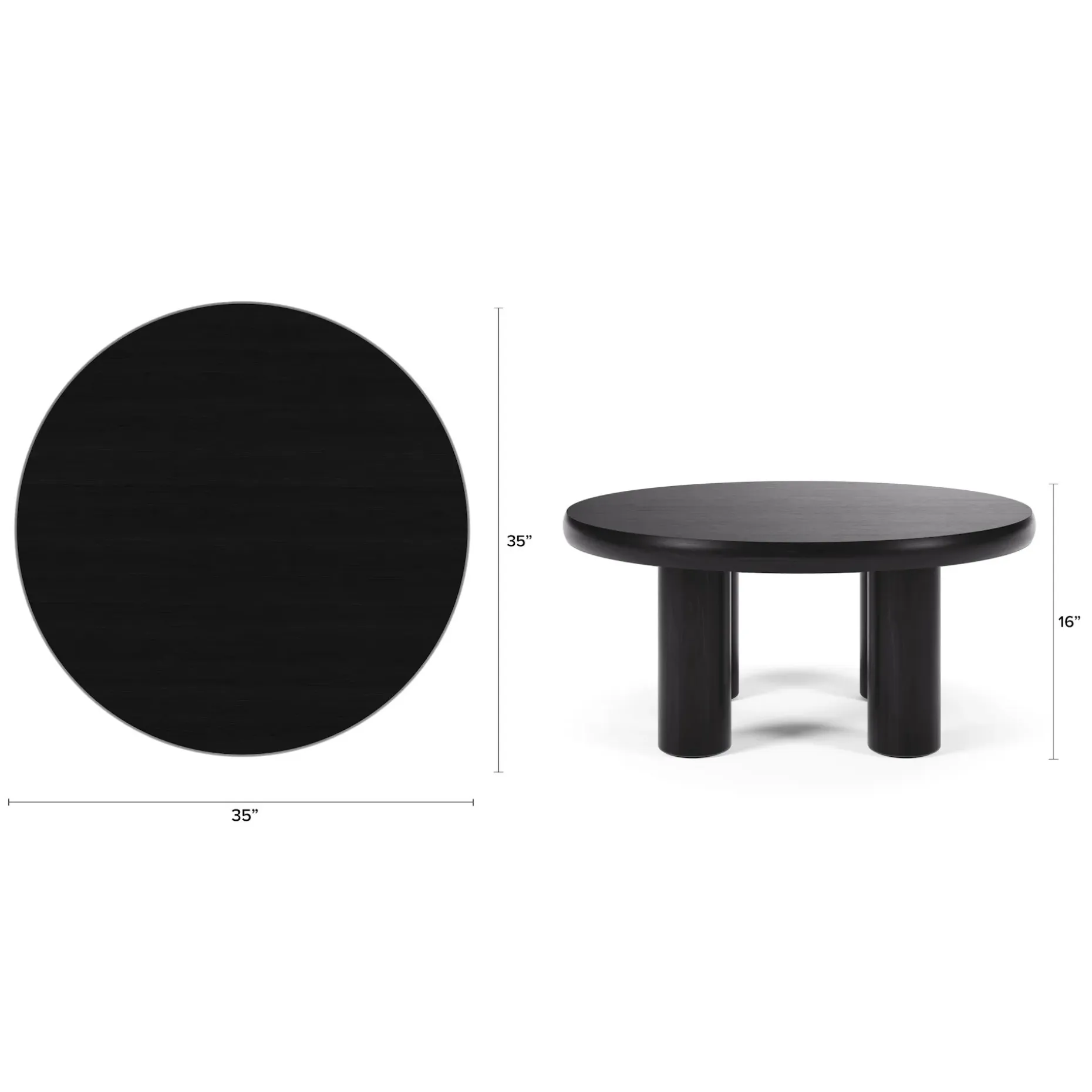 Adel 35" Coffee Table - Black