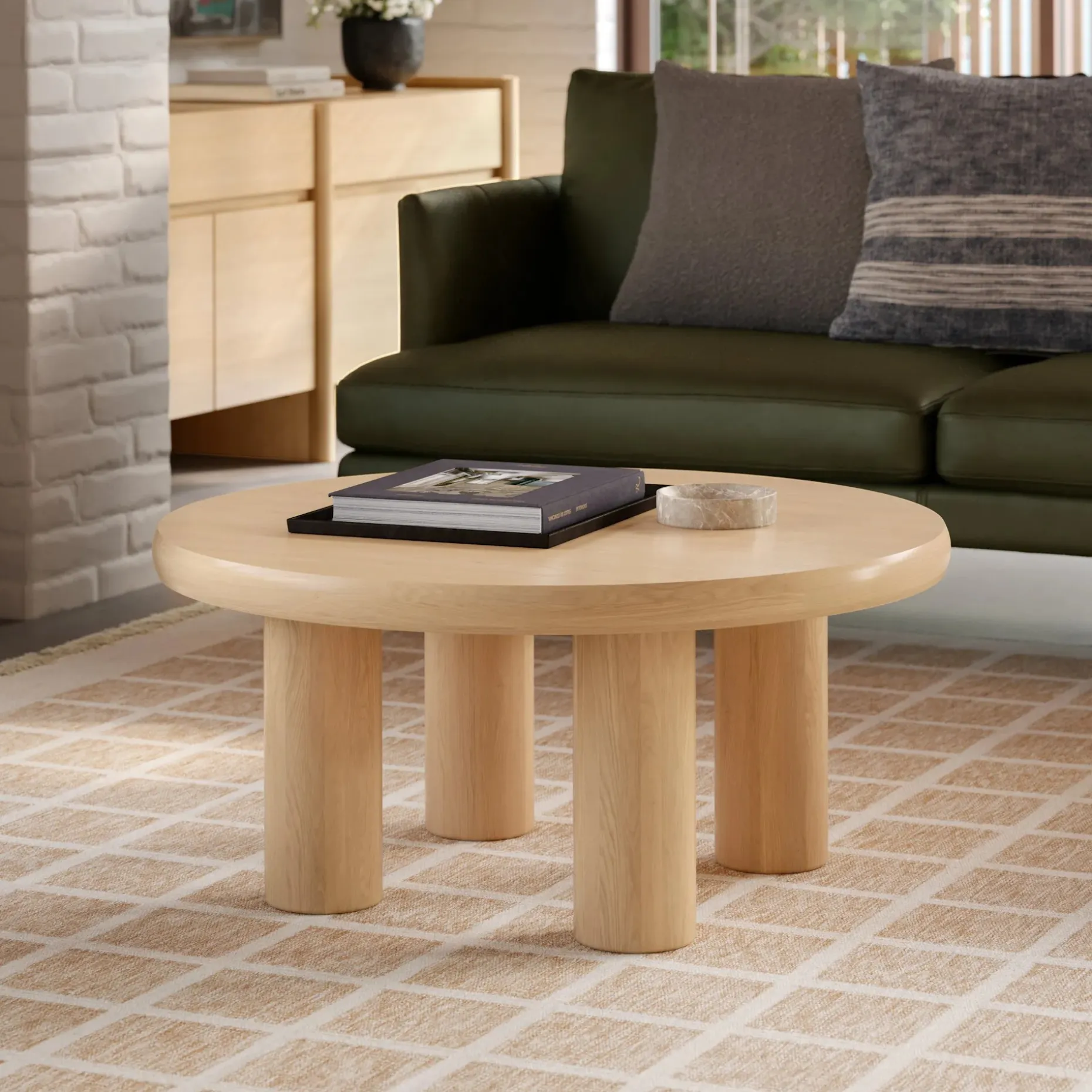 Adel 35" Coffee Table - White Oak