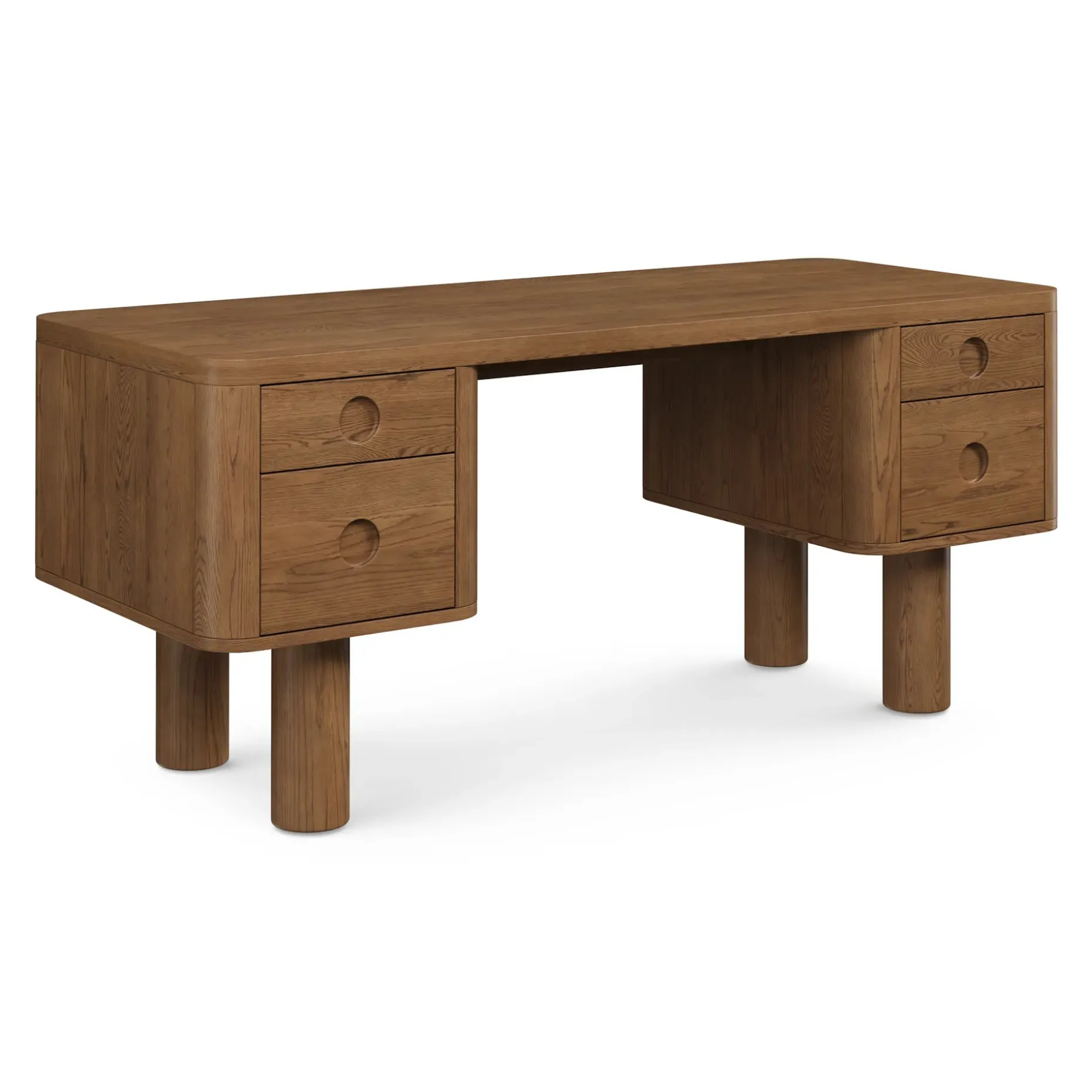 Adel 66.5" Desk - Smoked Oak