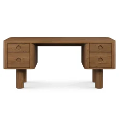 Adel 66.5" Desk - Smoked Oak