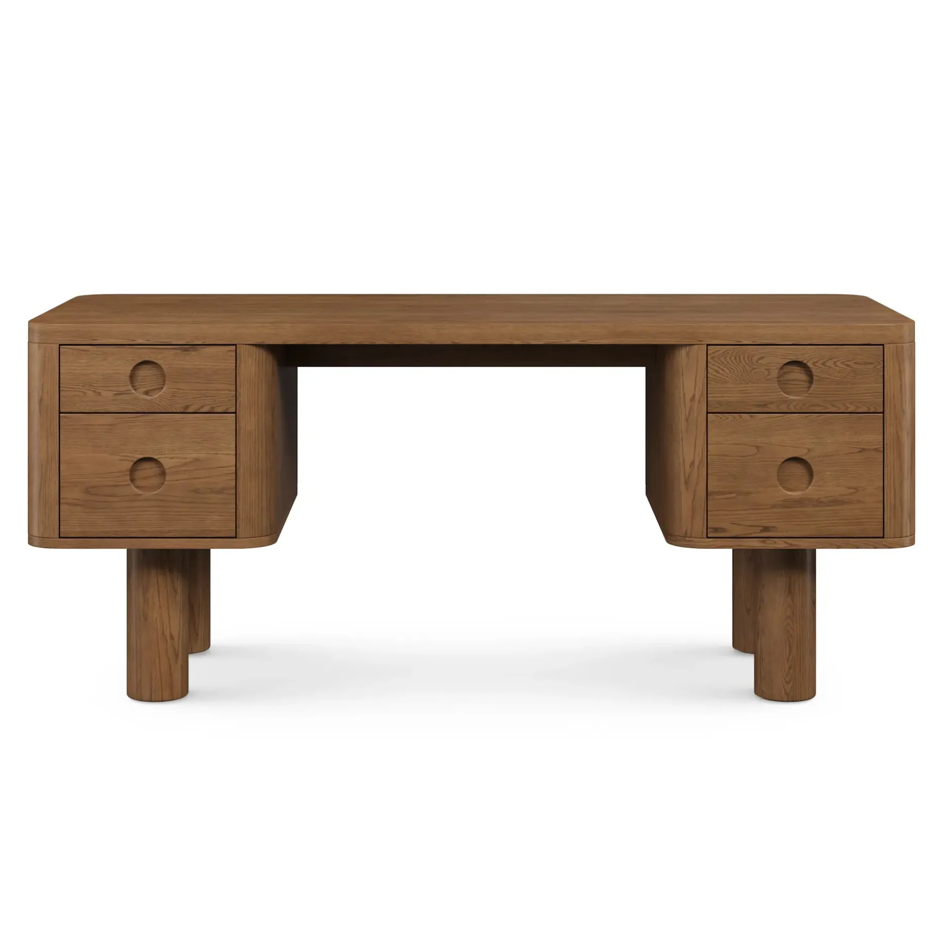 Adel 66.5" Desk - Smoked Oak