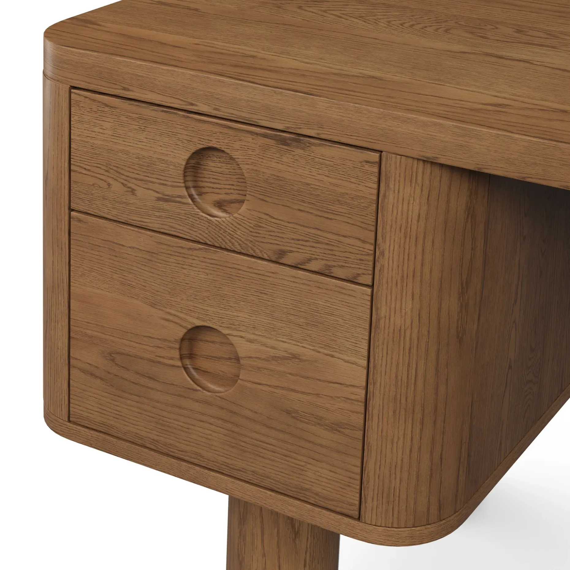 Adel 66.5" Desk - Smoked Oak