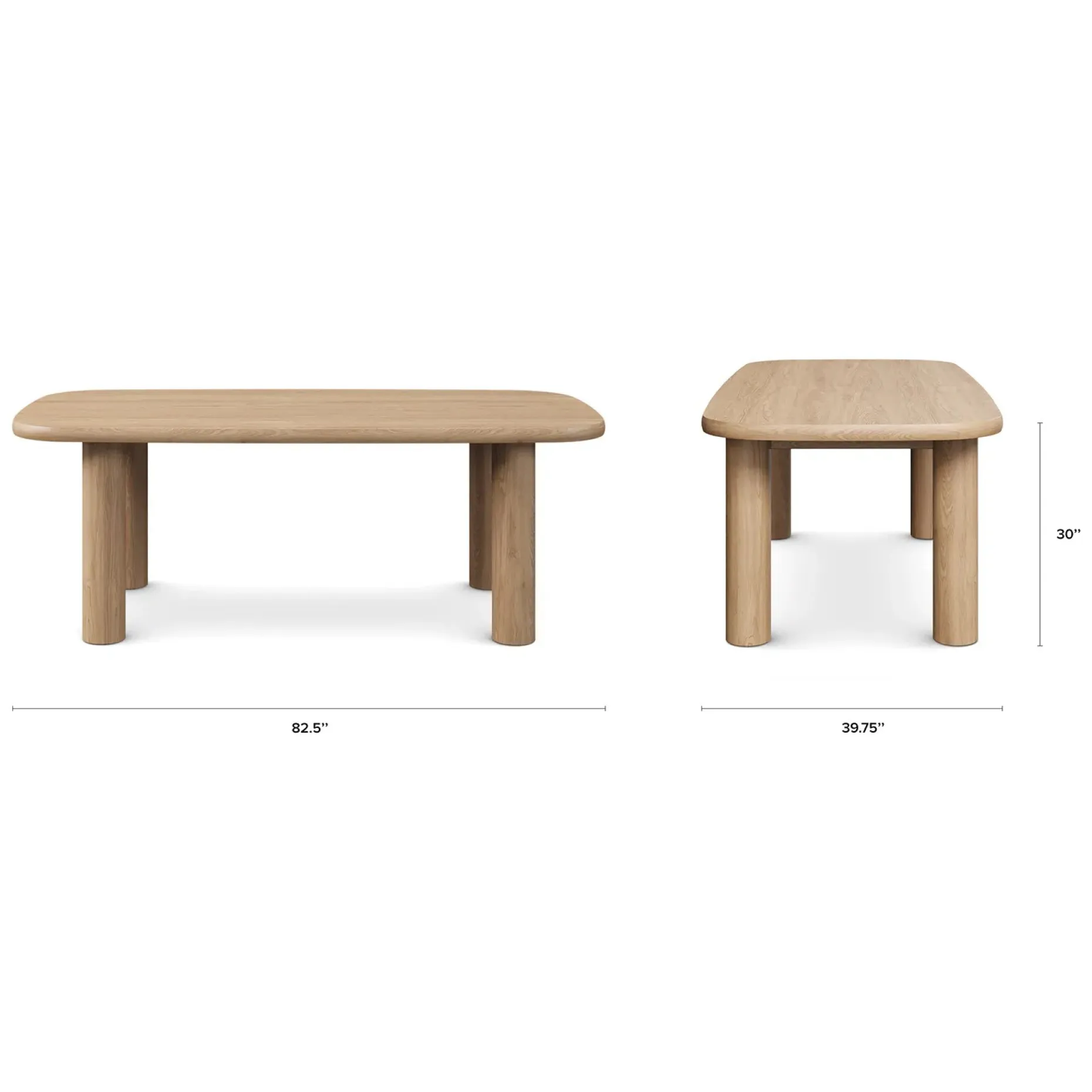 Adel 82.5" Dining Table - White Oak