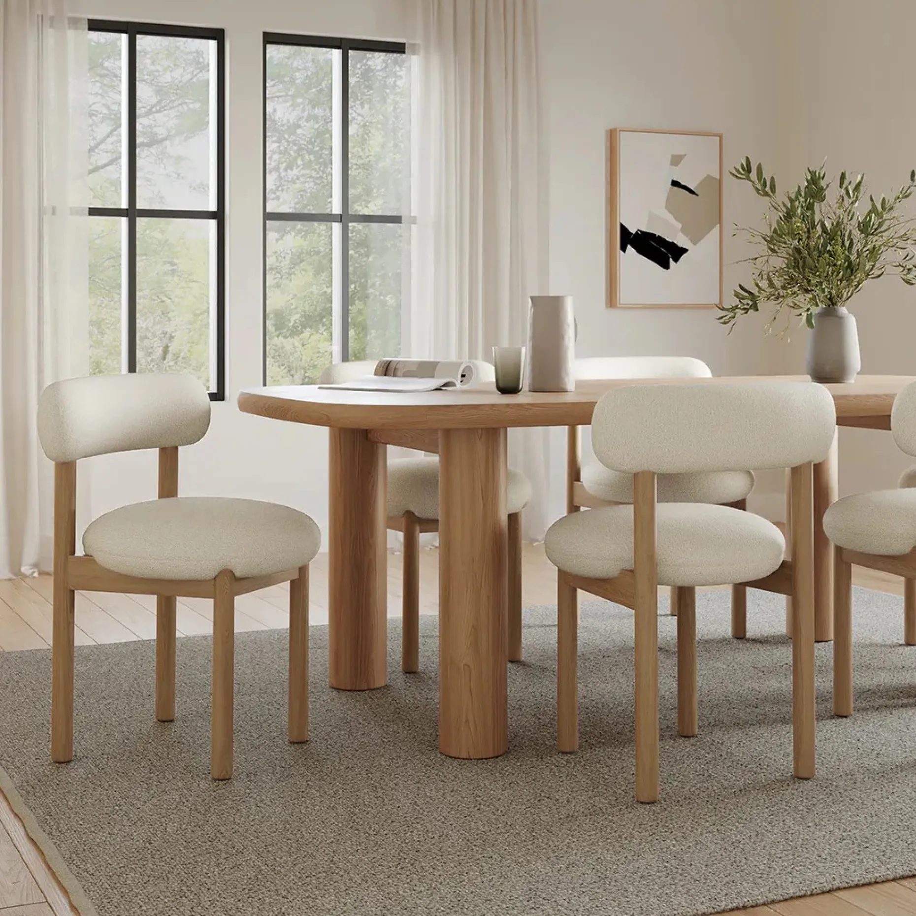 Adel 82.5" Dining Table - White Oak
