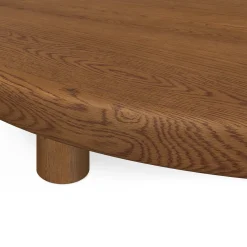 Adel 42" Round Coffee Table - Smoked Oak