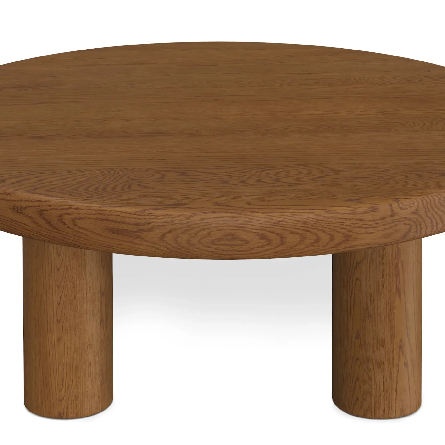 Adel 42" Round Coffee Table - Smoked Oak