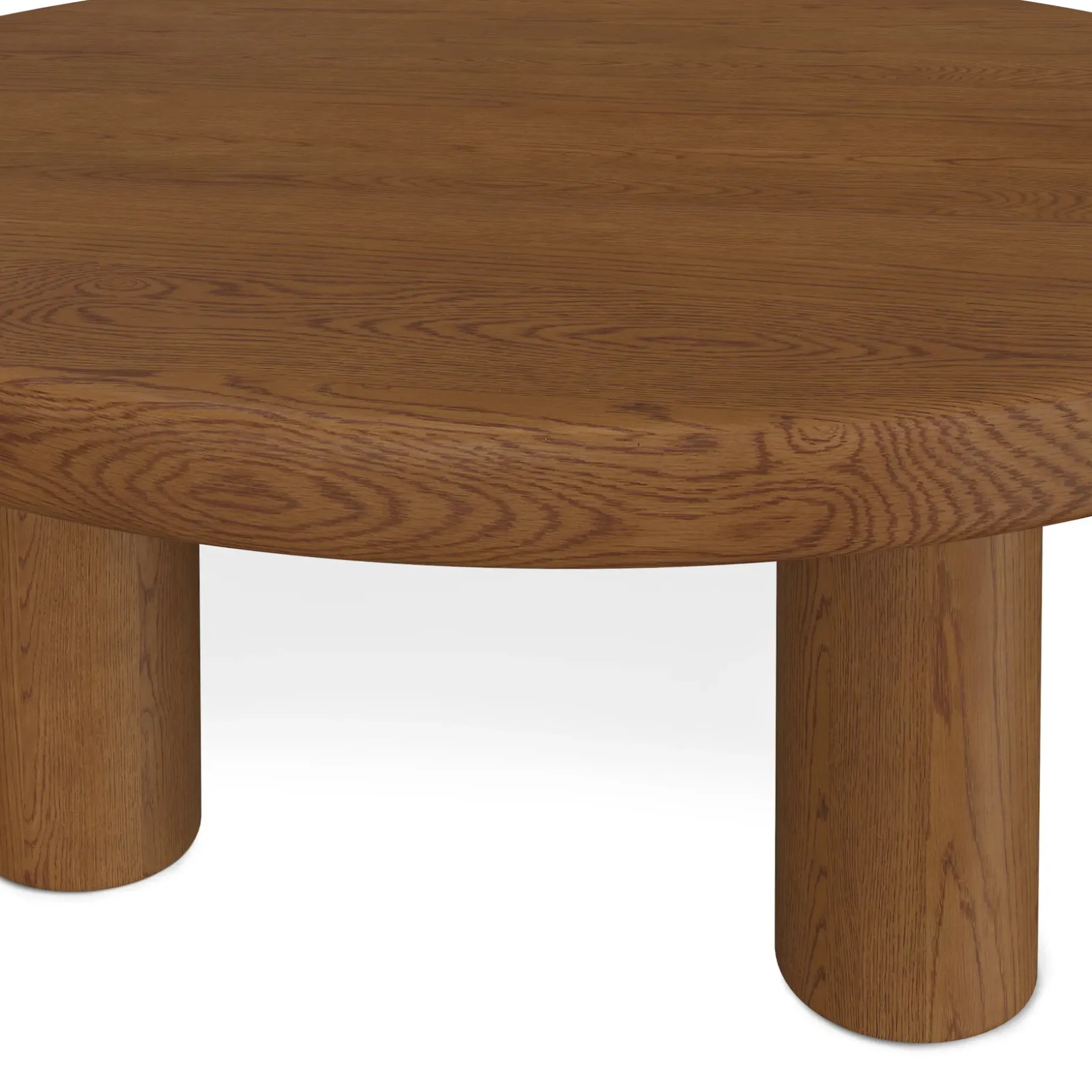 Adel 42" Round Coffee Table - Smoked Oak