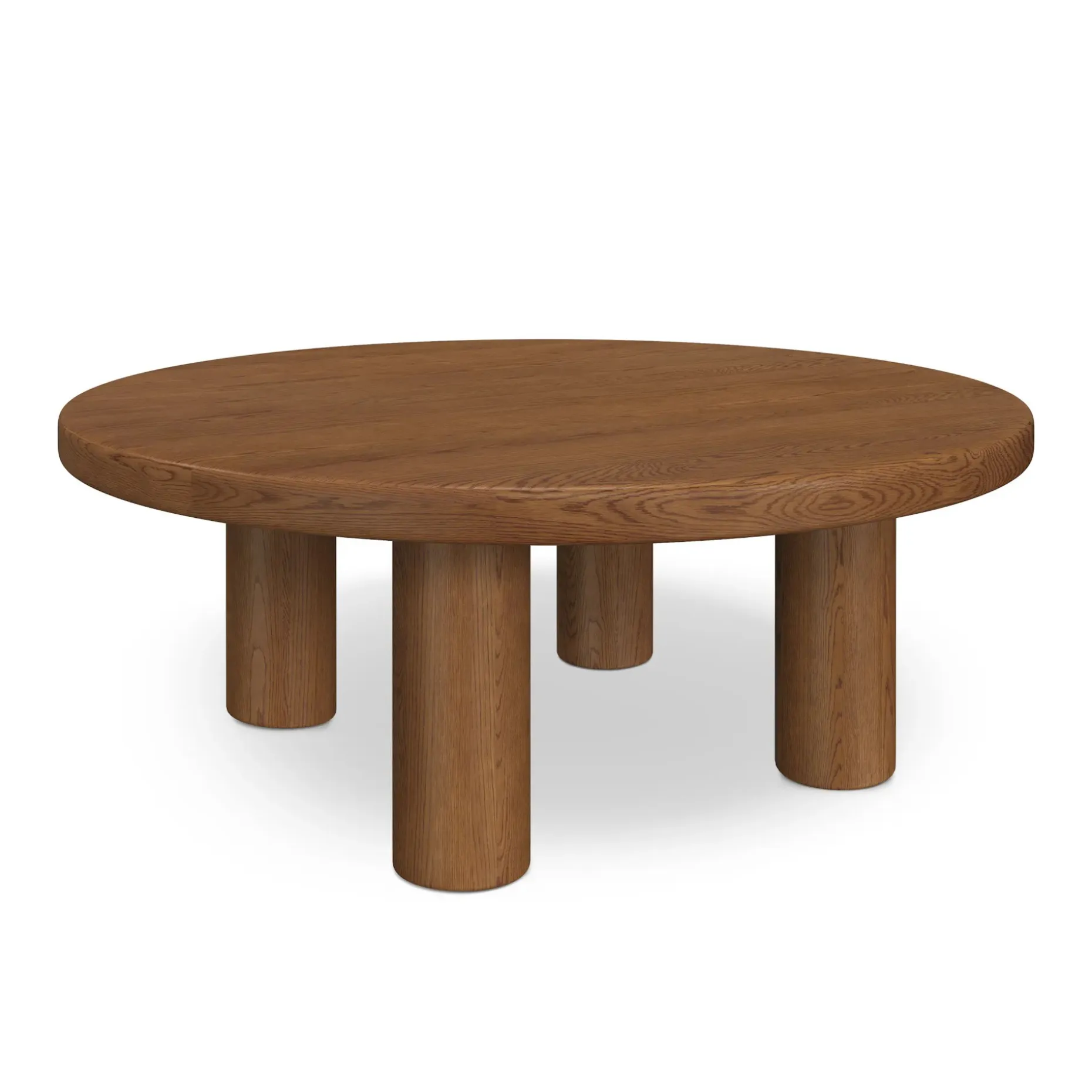 Adel 42" Round Coffee Table - Smoked Oak