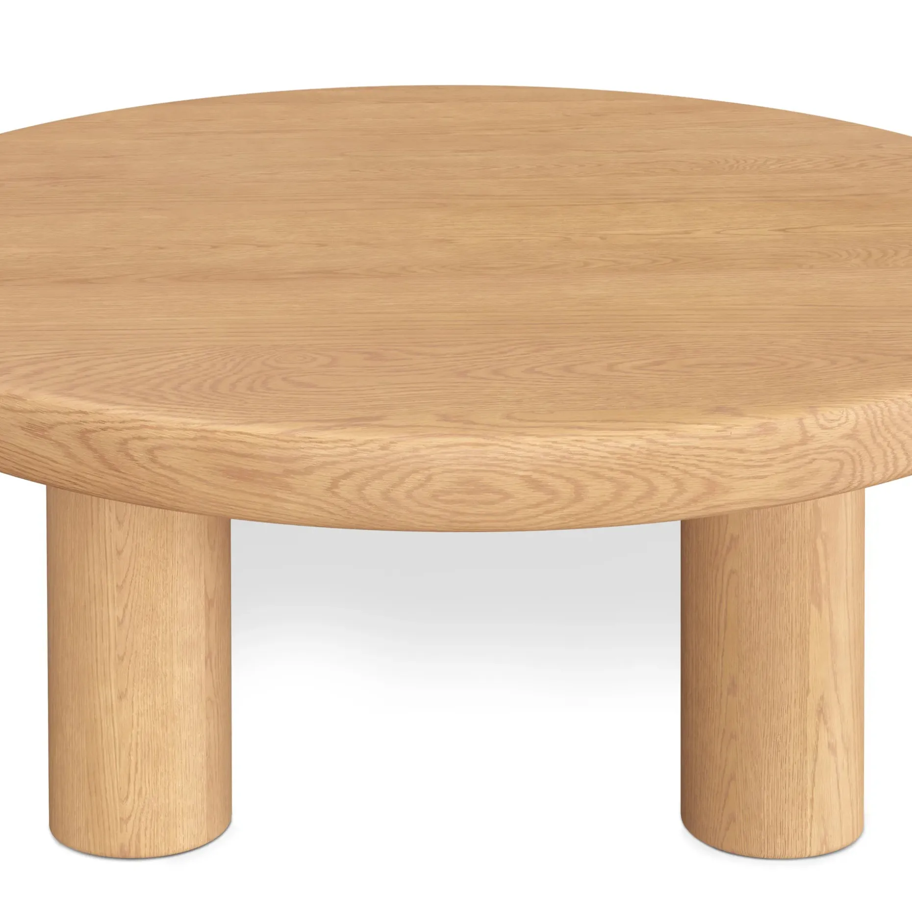 Adel 42" Round Coffee Table - White Oak