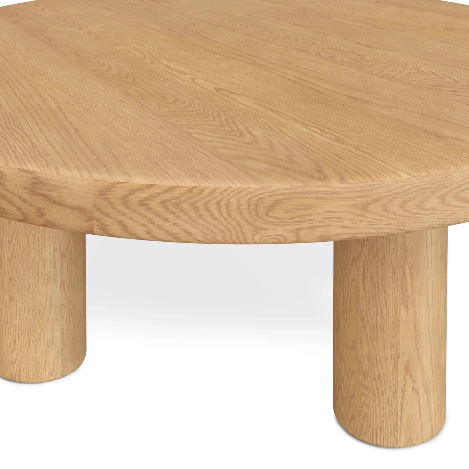 Adel 42" Round Coffee Table - White Oak