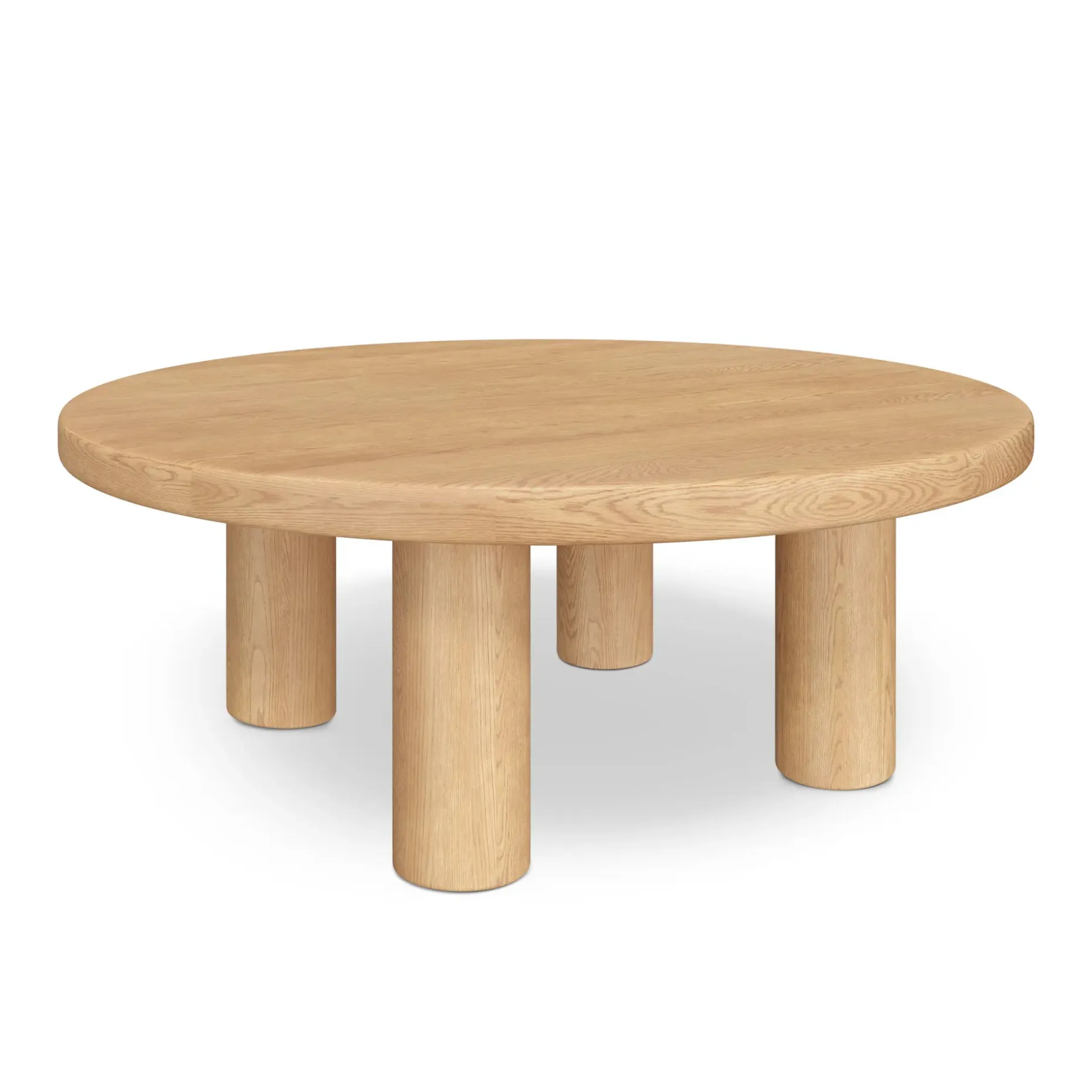 Adel 42" Round Coffee Table - White Oak
