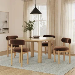 Adel 55.5" Round Dining Table - Smoked Oak