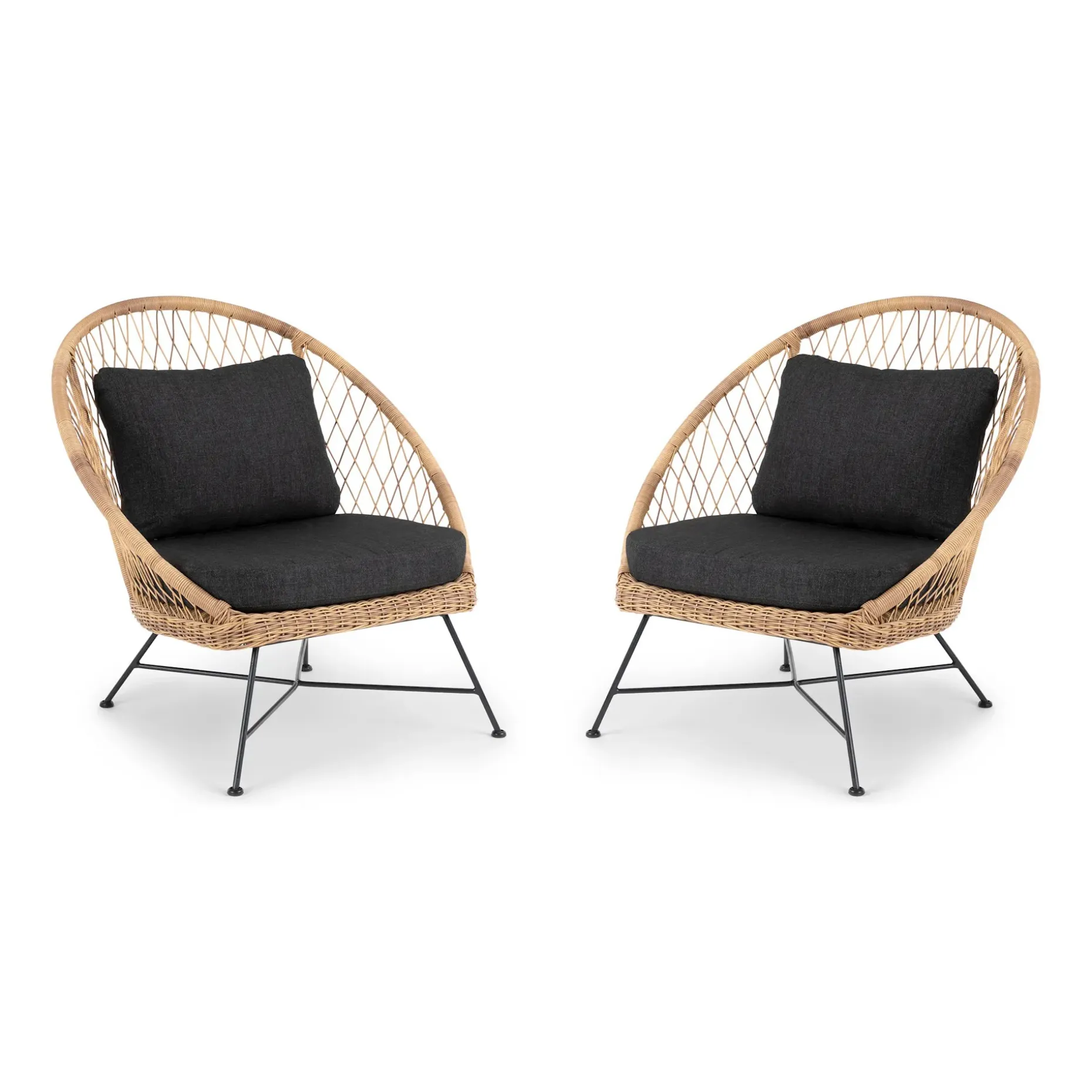 Aeri 37" Outdoor Lounge Chair Set - Slate Gray