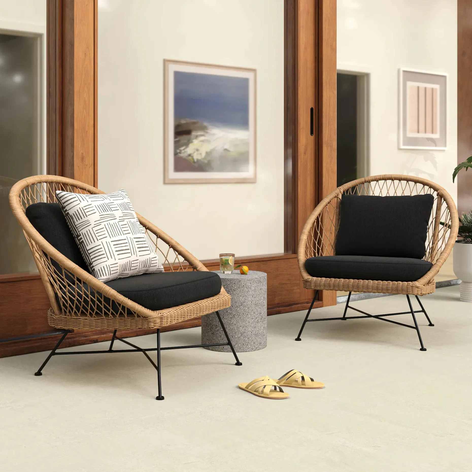 Aeri 37" Outdoor Lounge Chair - Slate Gray