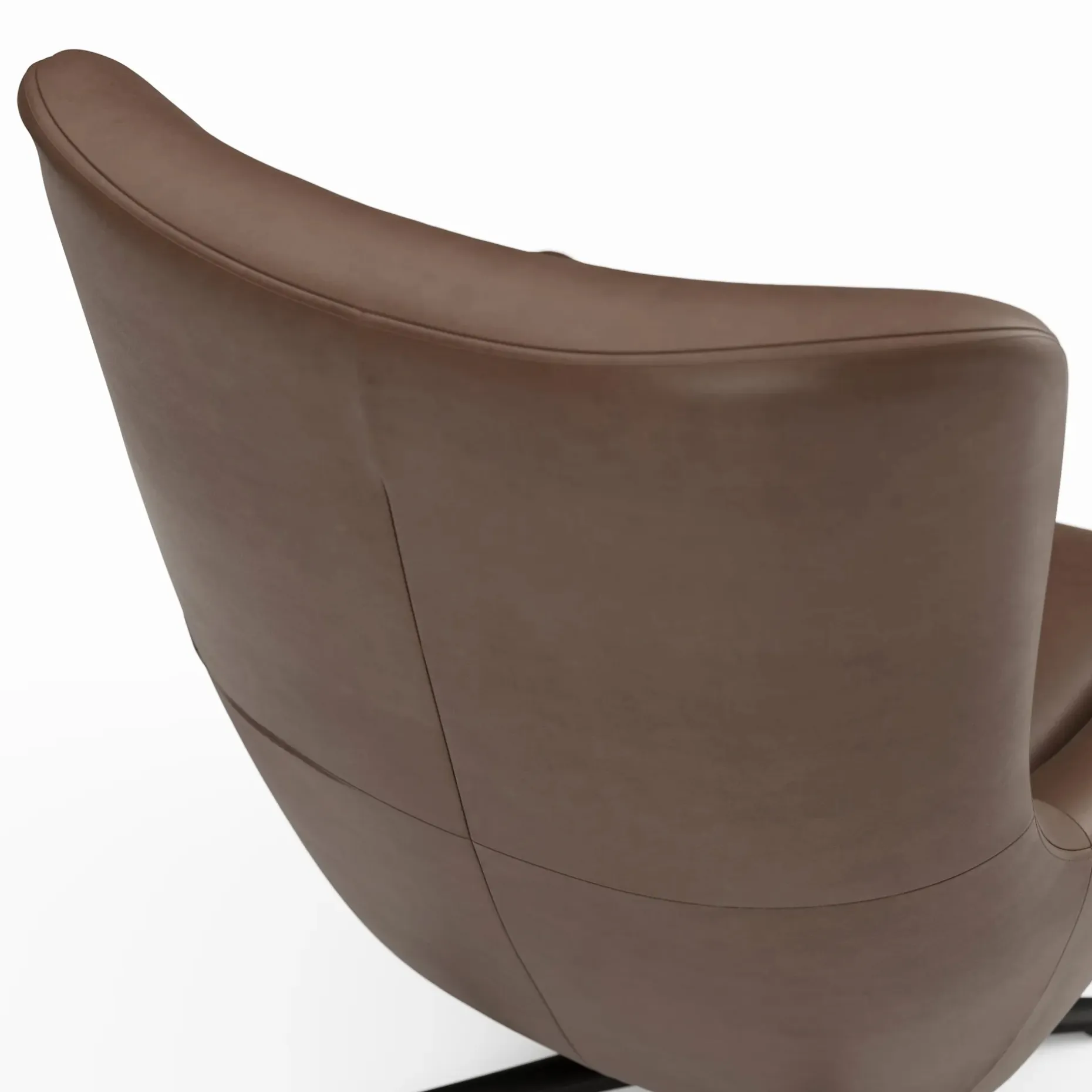 Agga 31" Leather Swivel Lounge Chair - Charme Chocolat