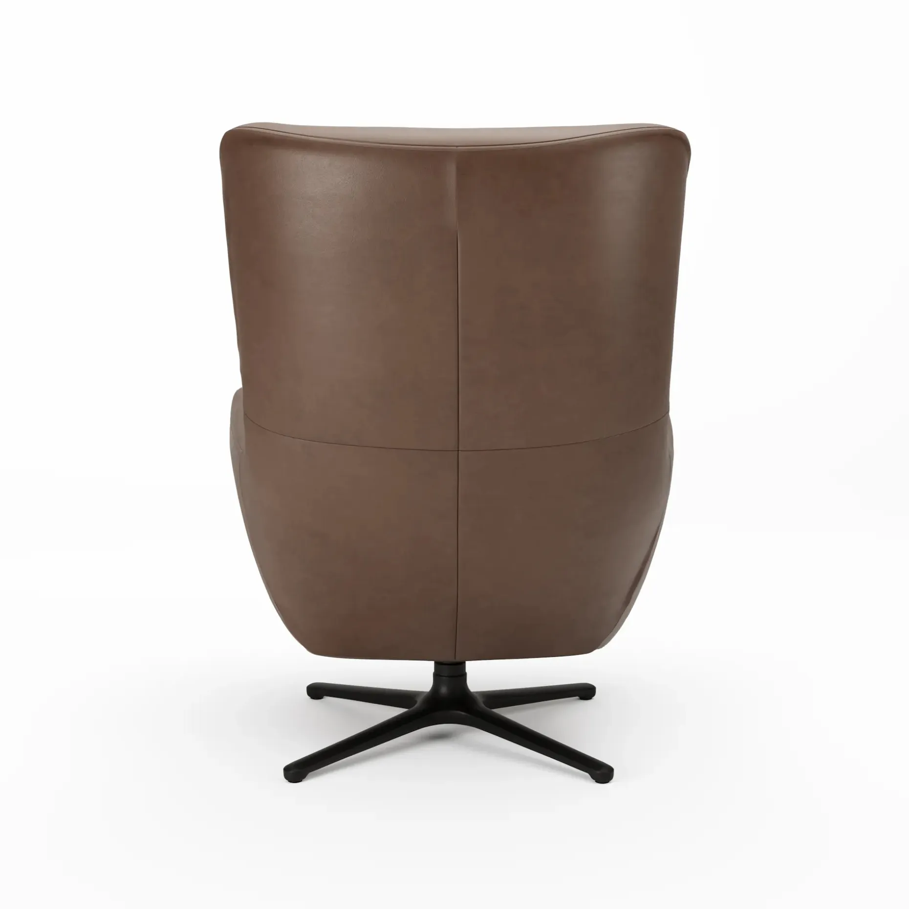 Agga 31" Leather Swivel Lounge Chair - Charme Chocolat