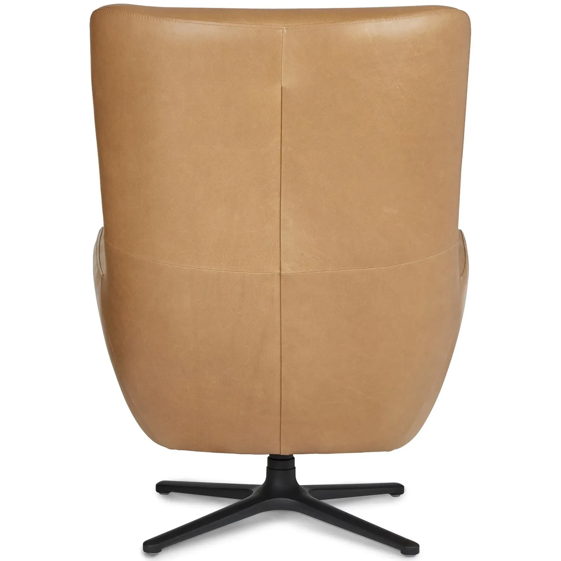 Agga 31" Leather Swivel Lounge Chair - Charme Tan