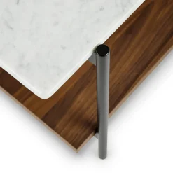 Agotu Marble Side Table - Walnut