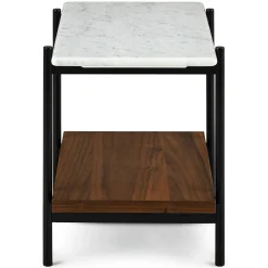 Agotu Marble Side Table - Walnut