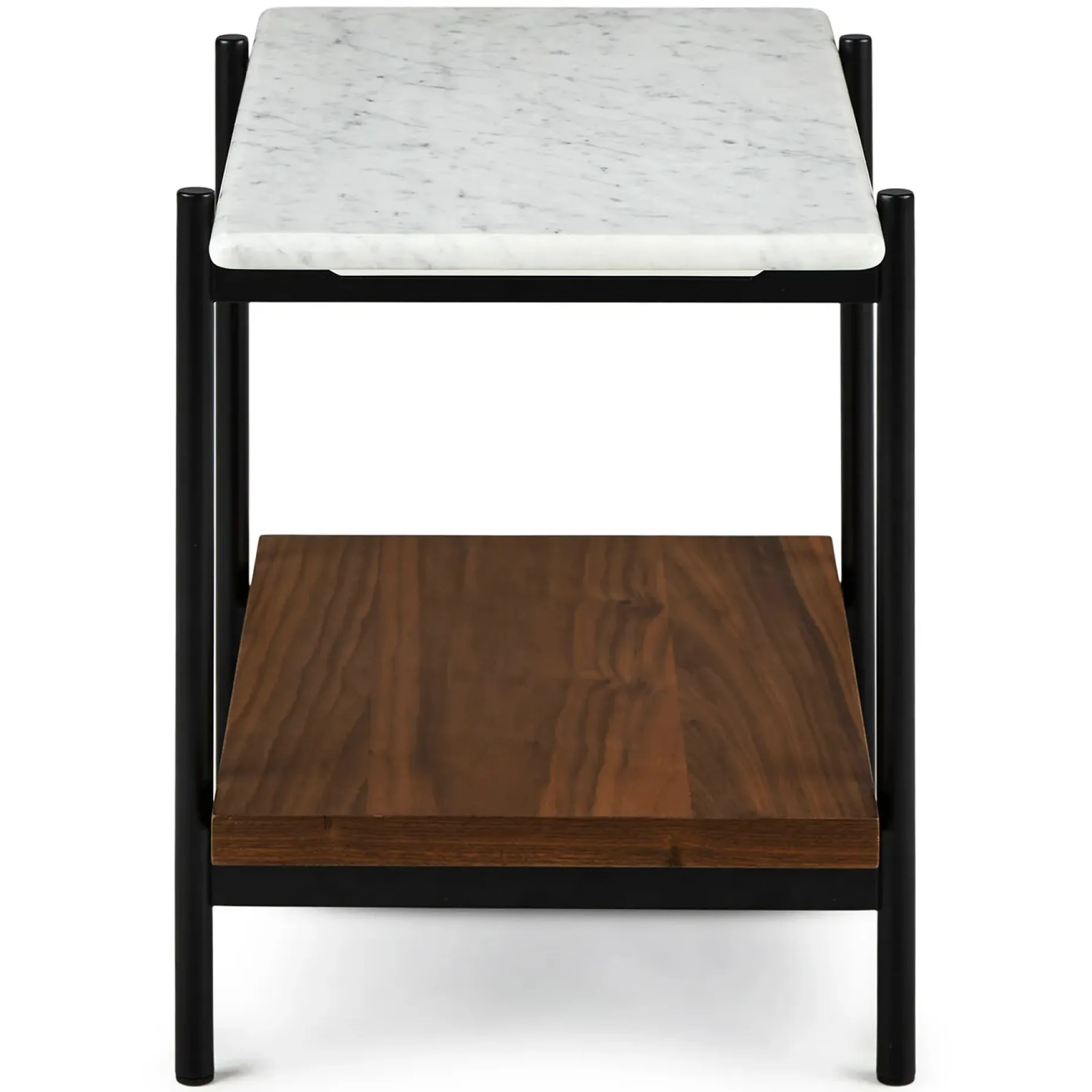 Agotu Marble Side Table - Walnut